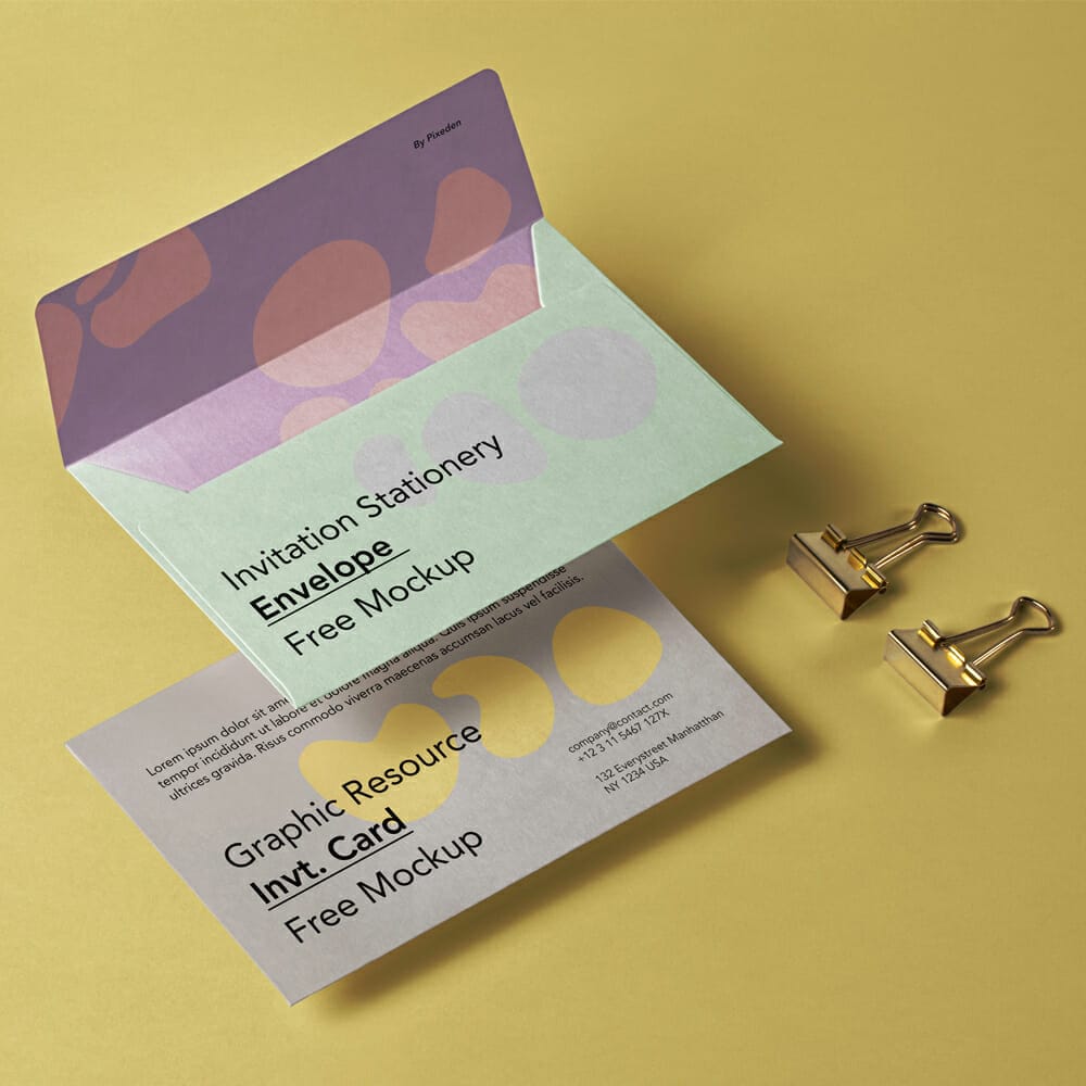 Invitation PSD Envelope Mockup Set