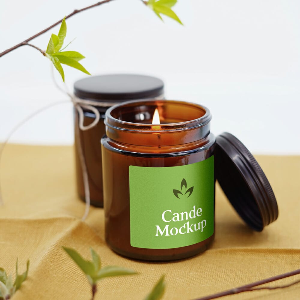 Label On Candle Mockup
