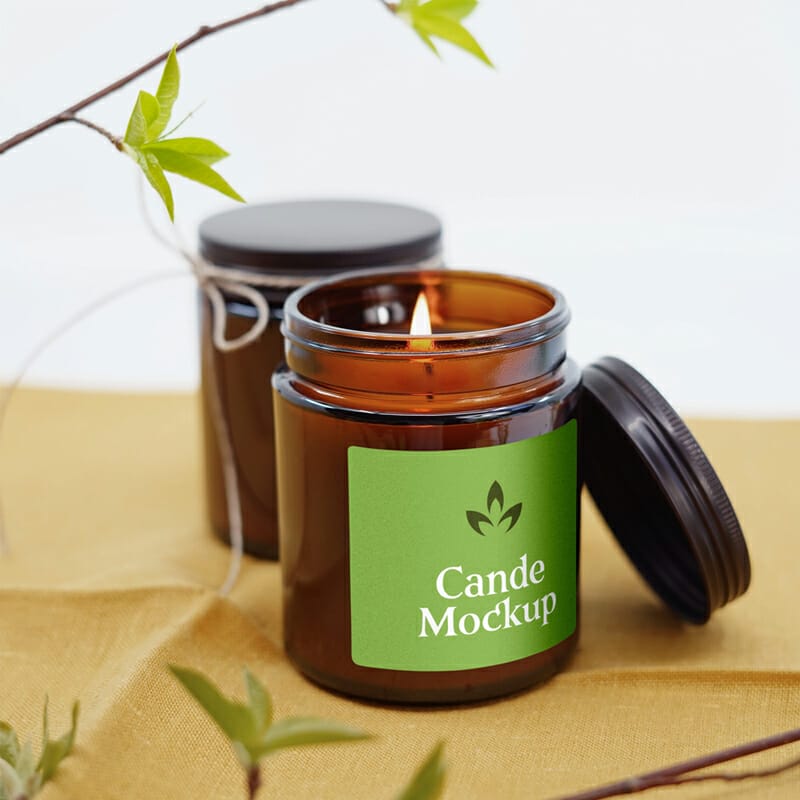 Label On Candle Mockup