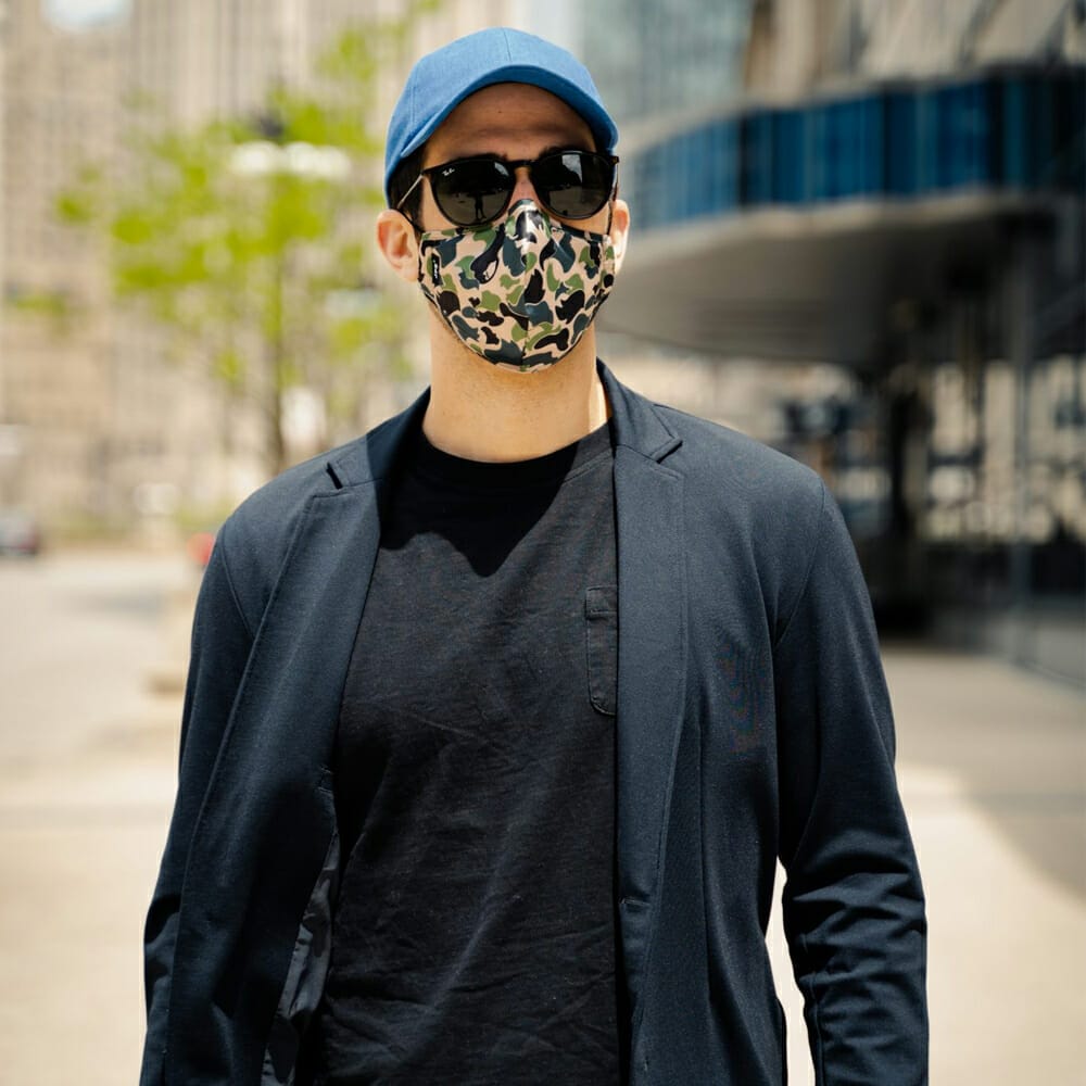 Mask On A Stylish Guy Mockup