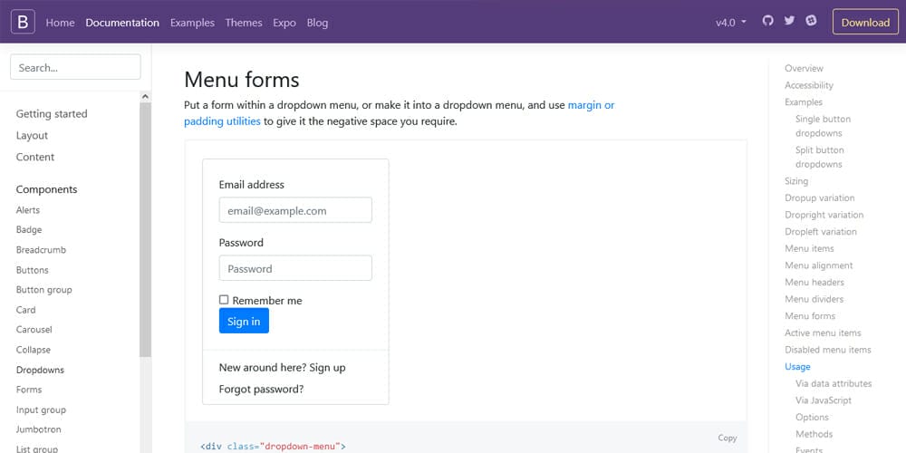 Best Free Bootstrap Login Forms 3 Menu forms