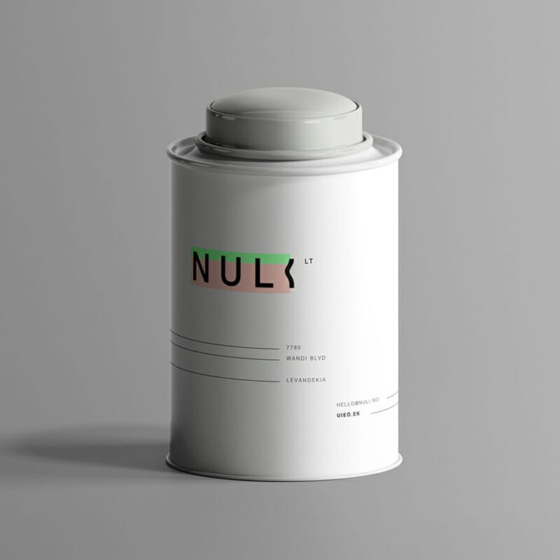 Metal Cylinder Tea Tin Mockup