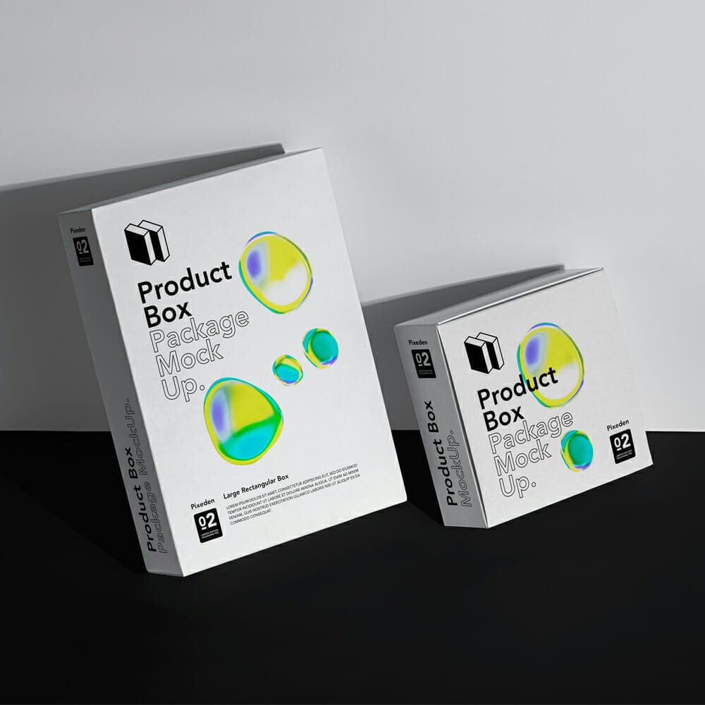 Packaging PSD Box Set Mockup Scene