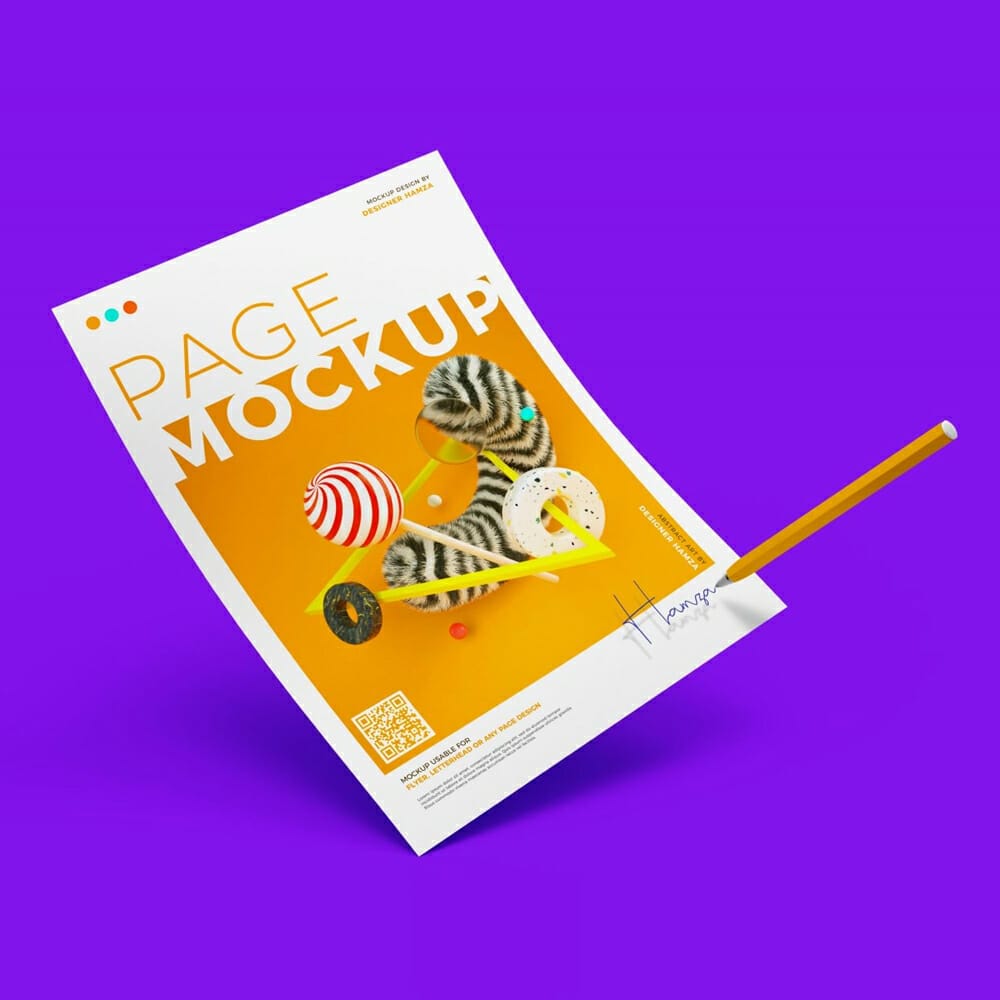 Paper With Pen Letterhead Mockup