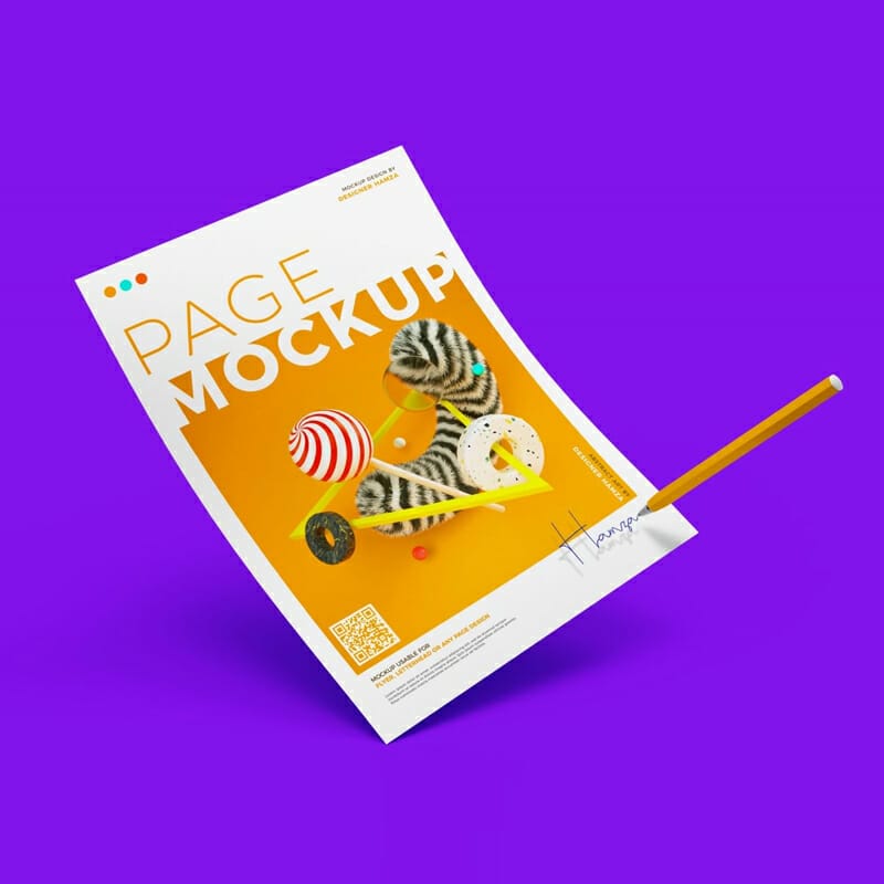 Paper With Pen Letterhead Mockup