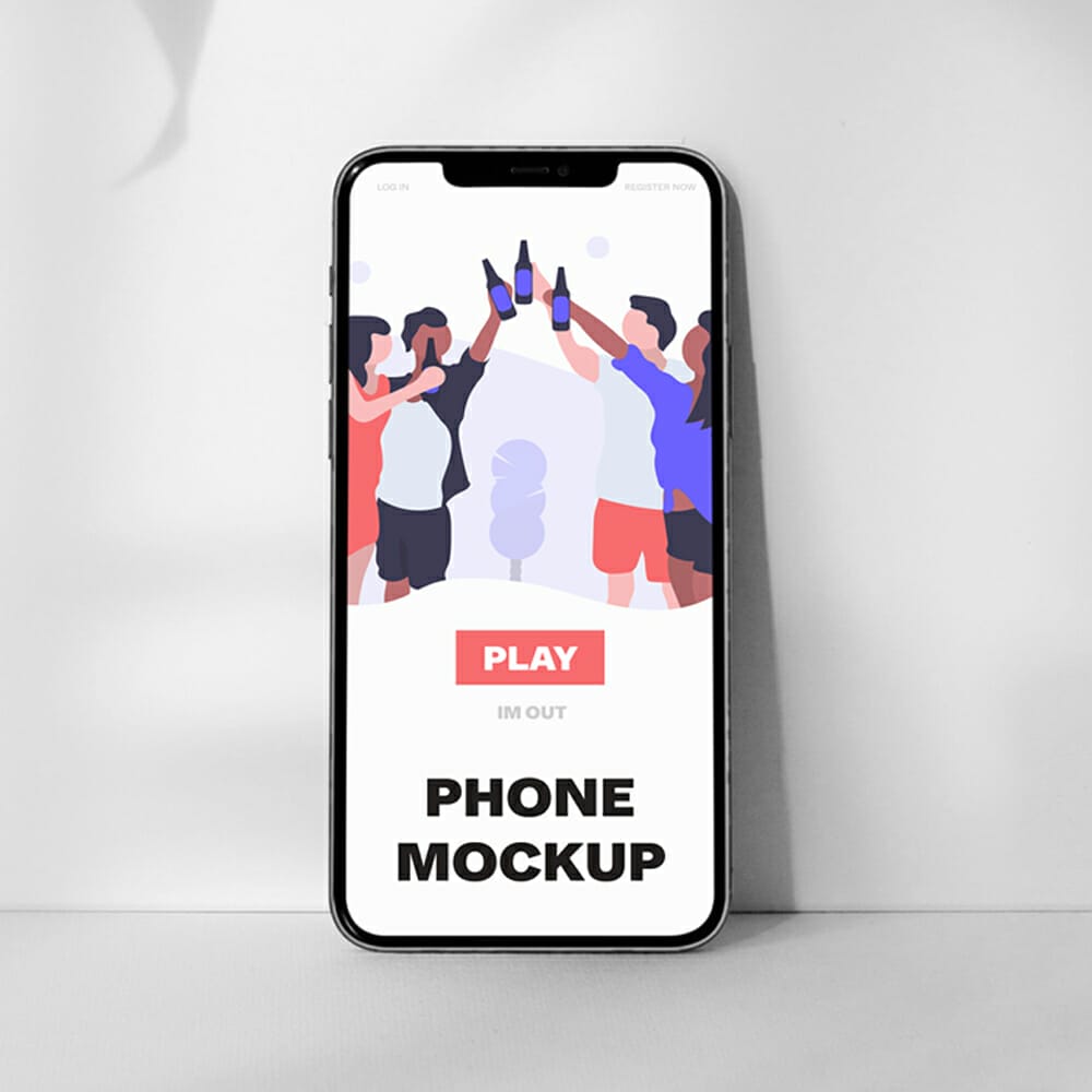 Phone On Box PSD Mockup