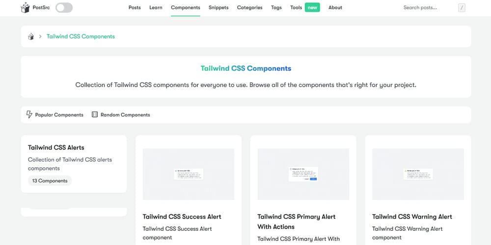 Free Tailwind CSS UI Components and Resources 27 PostSrc