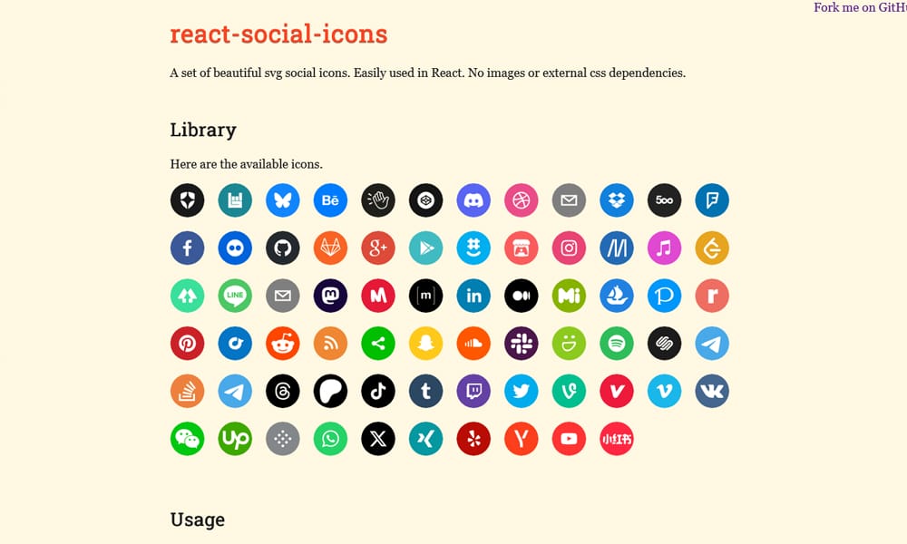 React Social Icons