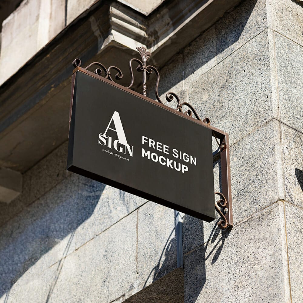 Rectangle Sign Mockup