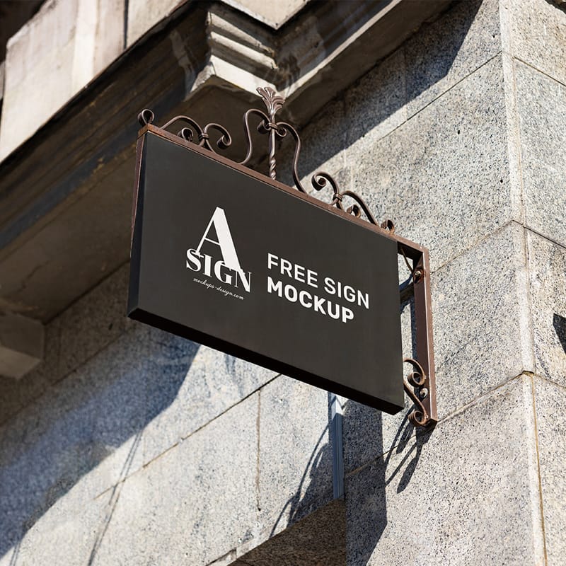 Rectangle Sign Mockup