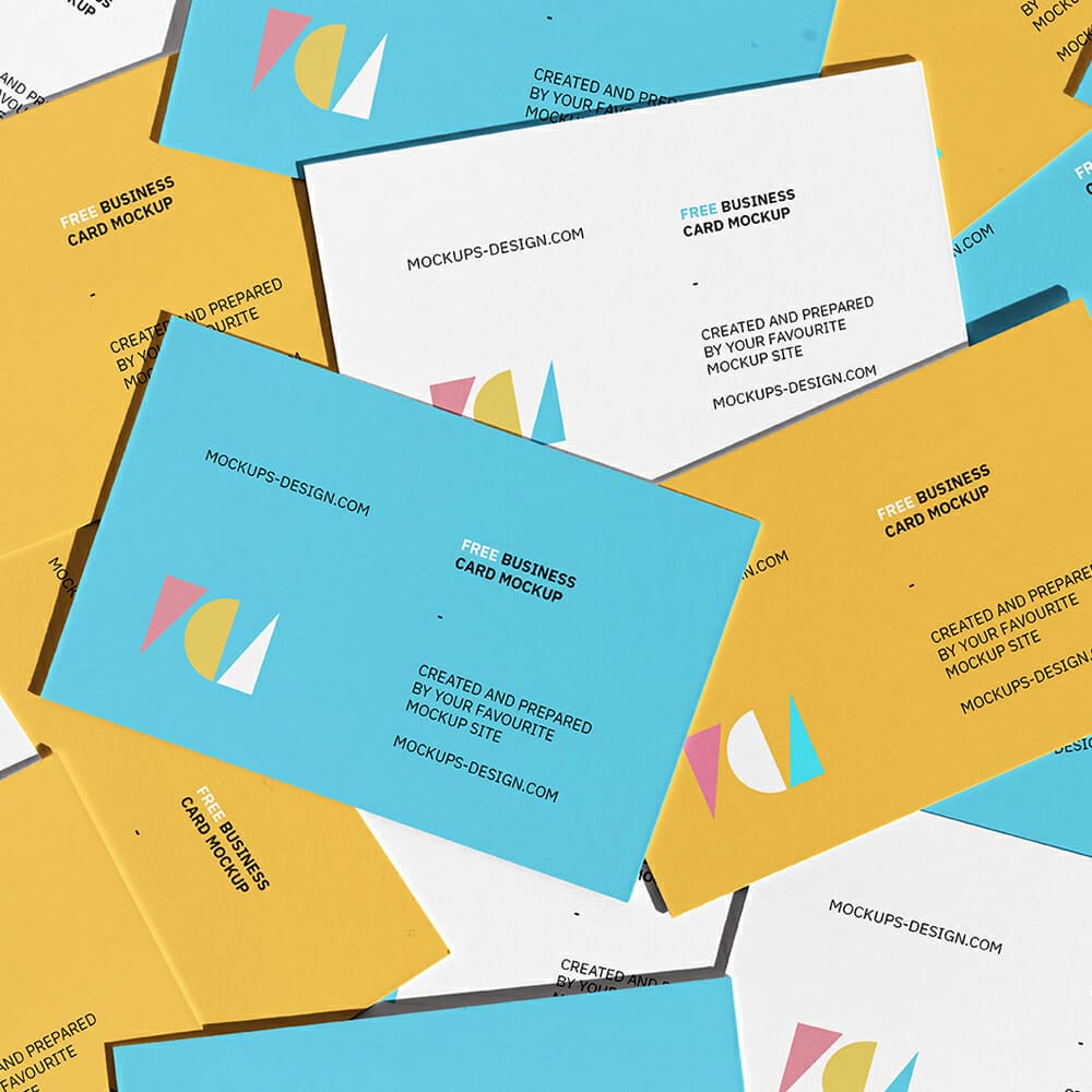 Scattered Business Card Mockup