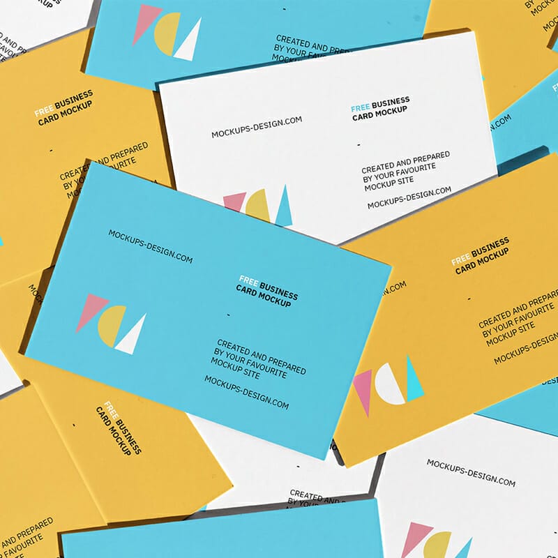 Scattered Business Card Mockup