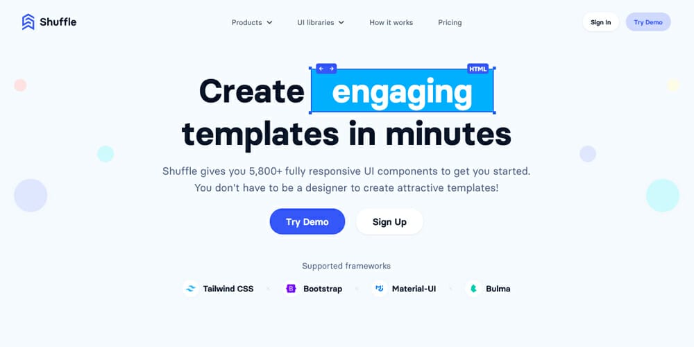 Free Tailwind CSS UI Components and Resources 53 Shuffle