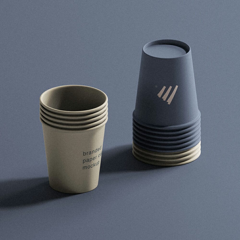 Stacked Paper Cups Mockup