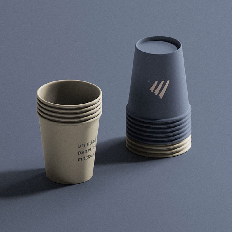 Stacked Paper Cups Mockup