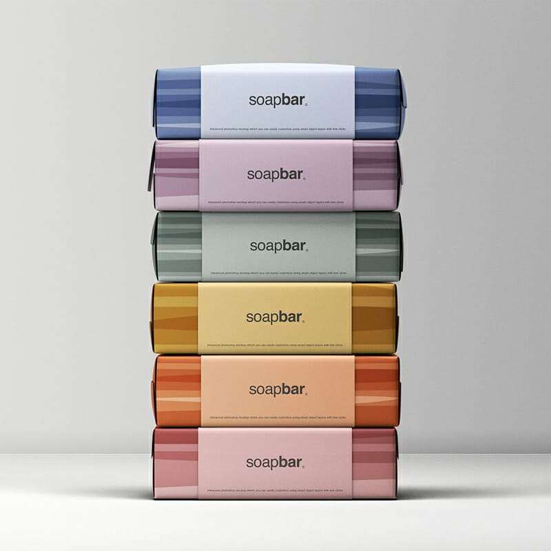 Stacked Soap Bars Packaging Mockup