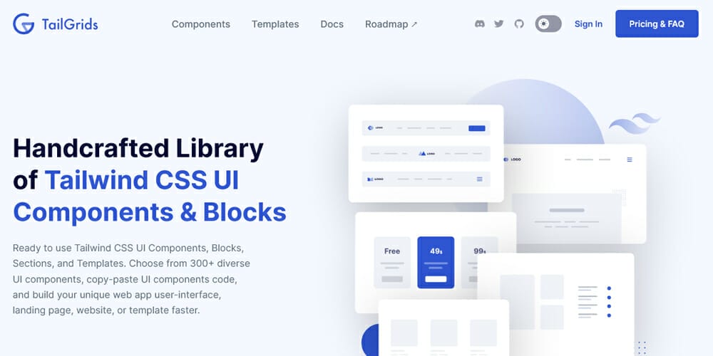 Free Tailwind CSS UI Components and Resources 32 Tailgrids