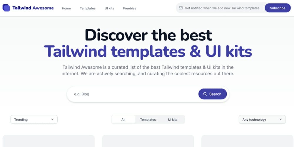 Free Tailwind CSS UI Components and Resources 21 Tailwind Awesome