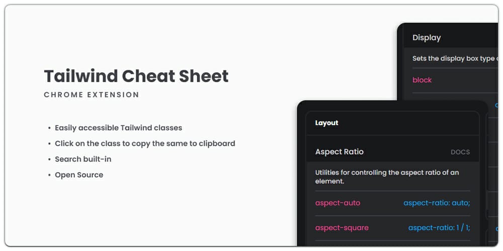 Tailwind Cheat Sheet Chrome Extension