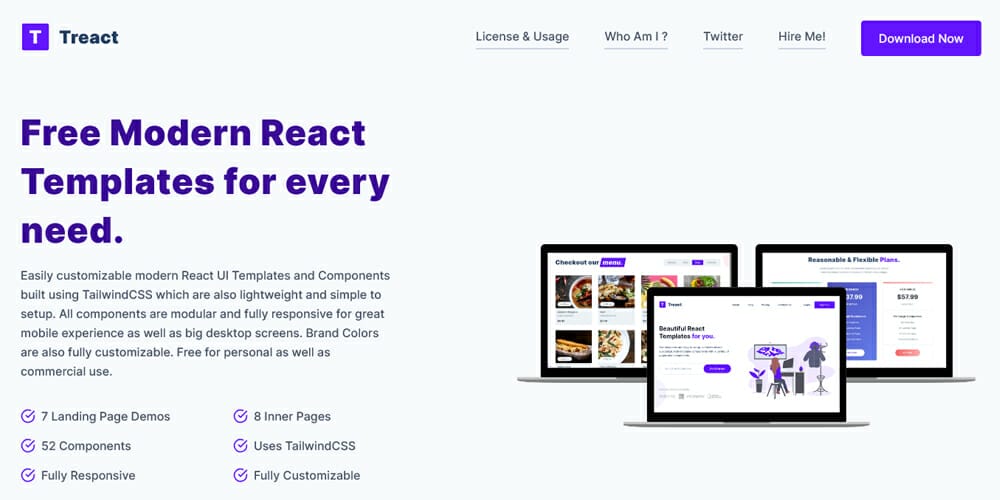 Free Tailwind CSS UI Components and Resources 23 Treact