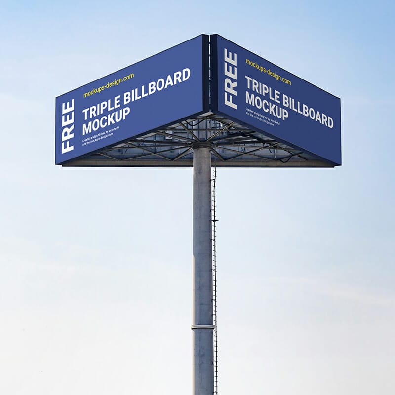 Triple Billboard Mockup