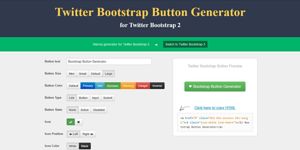 Free Bootstrap Button Generators » CSS Author