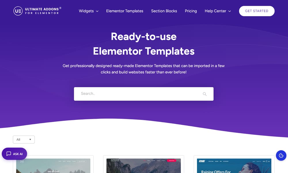 Ultimate Addons for Elementor Templates