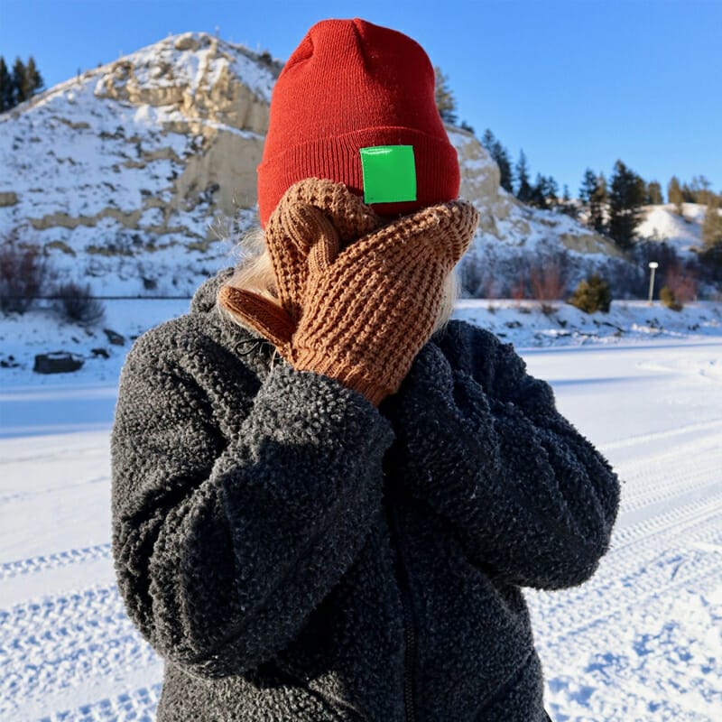 Winter Hat Label Mockup