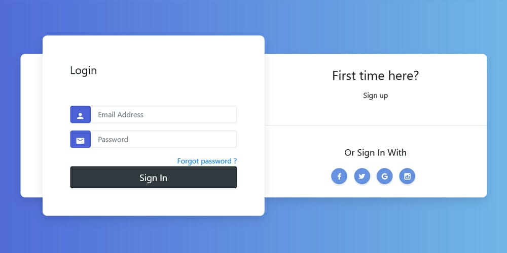 Best Free Bootstrap Login Forms 25 blue login