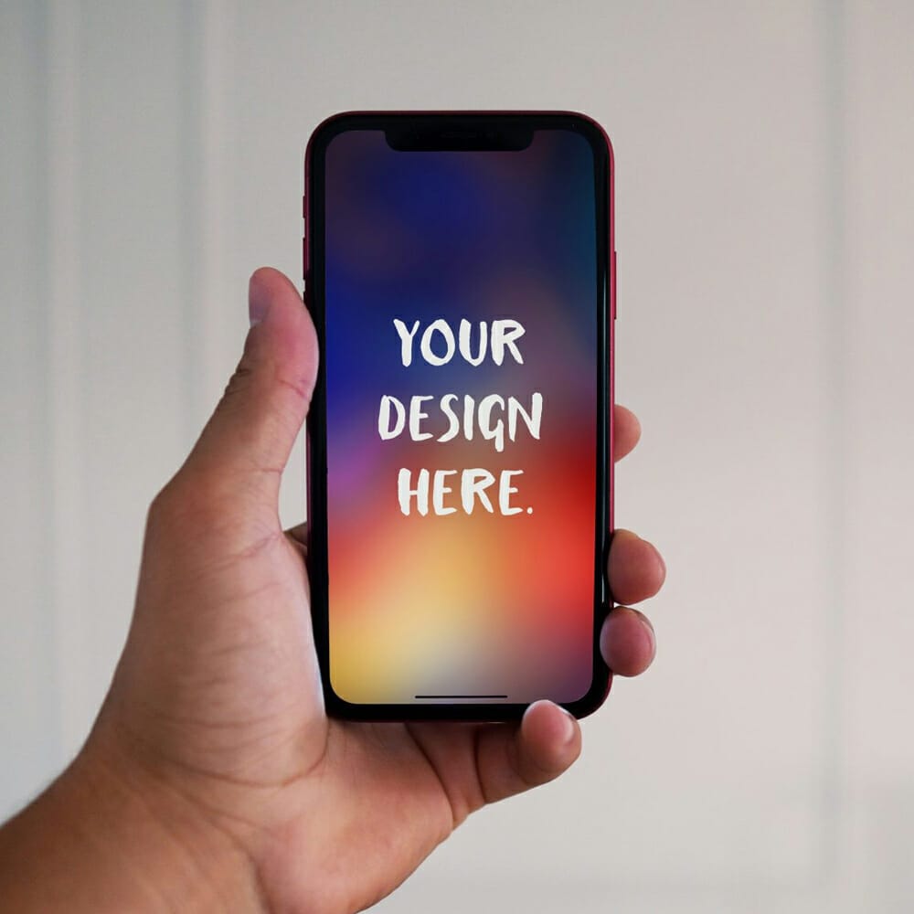 iPhone In Hand Mockup