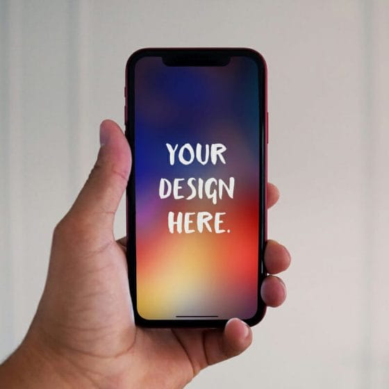 iPhone In Hand Mockup