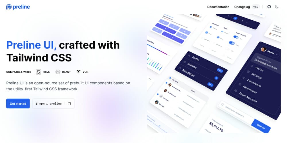Free Tailwind CSS UI Components and Resources 24 preline