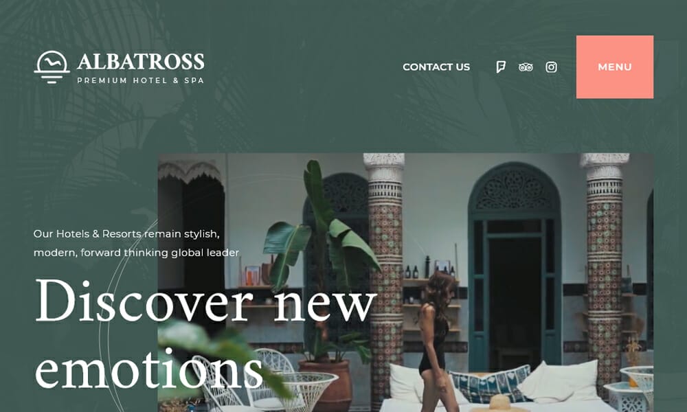 Albatross – Free Hotel Elementor Theme