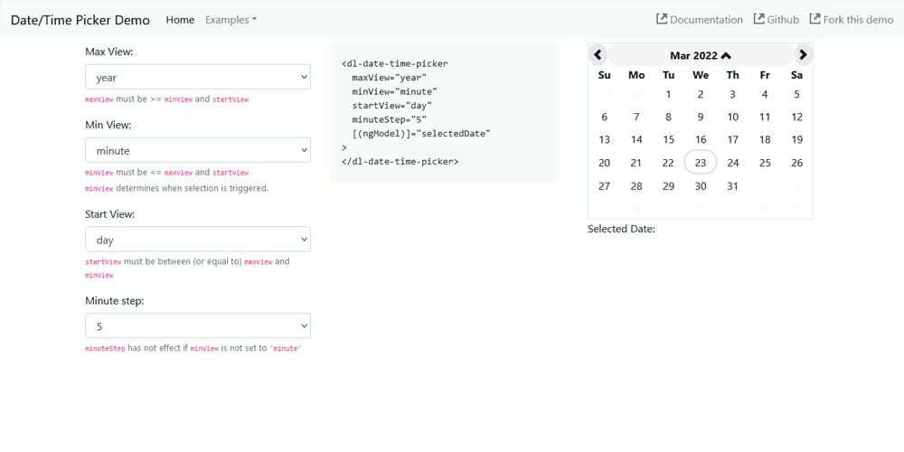Angular Bootstrap Datetimepicker
