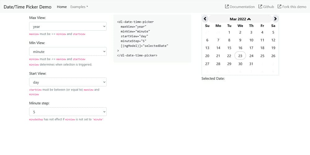 Top Bootstrap Datepickers and Timepickers for Websites 18 Angular Bootstrap Datetimepicker