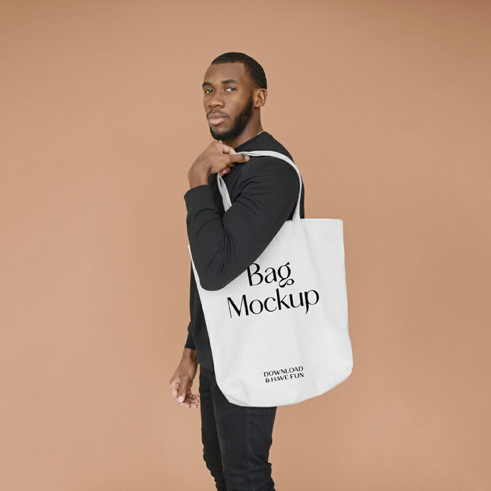 Bag With Men Mockup