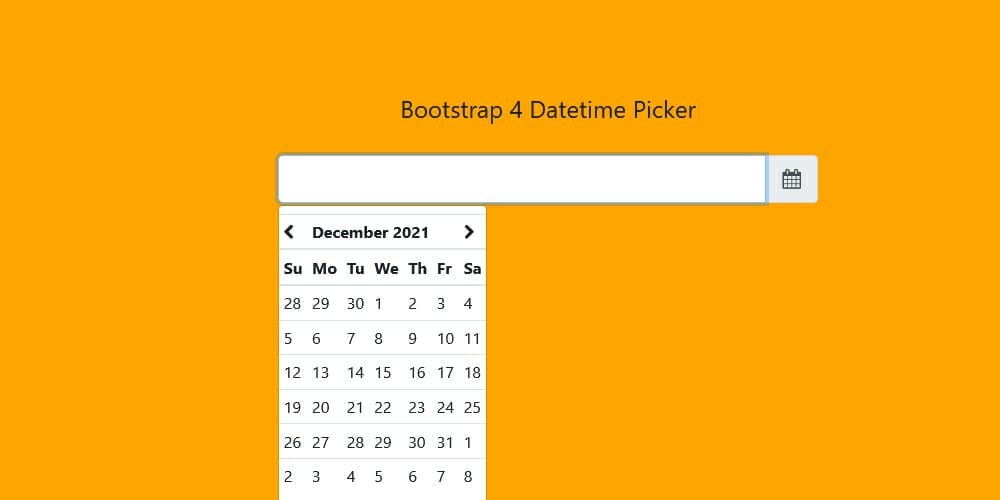 Bootstrap 4 Datatime Picker