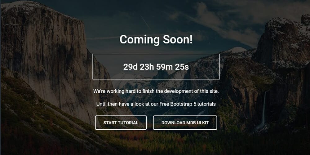 Bootstrap 5 Coming Soon Template