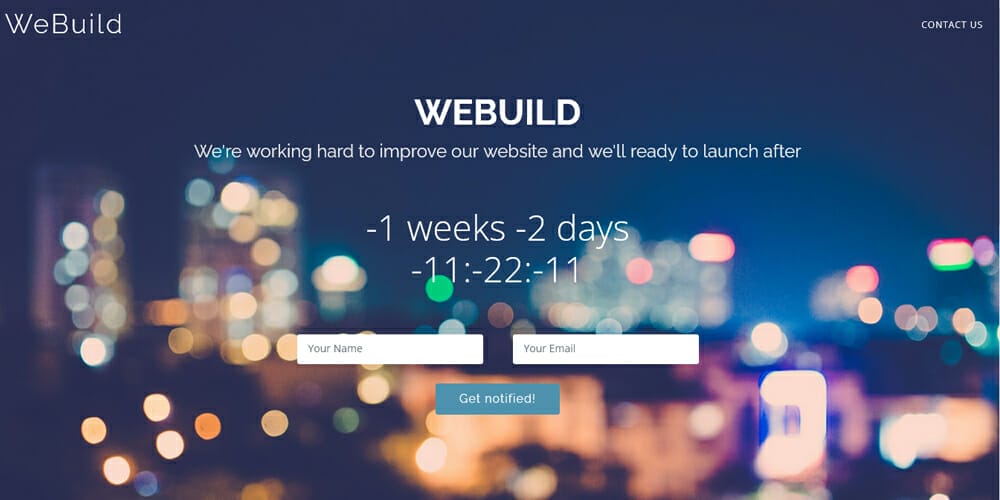 Free Under Construction Html Templates 12 Bootstrap Coming Soon Template with Countdown