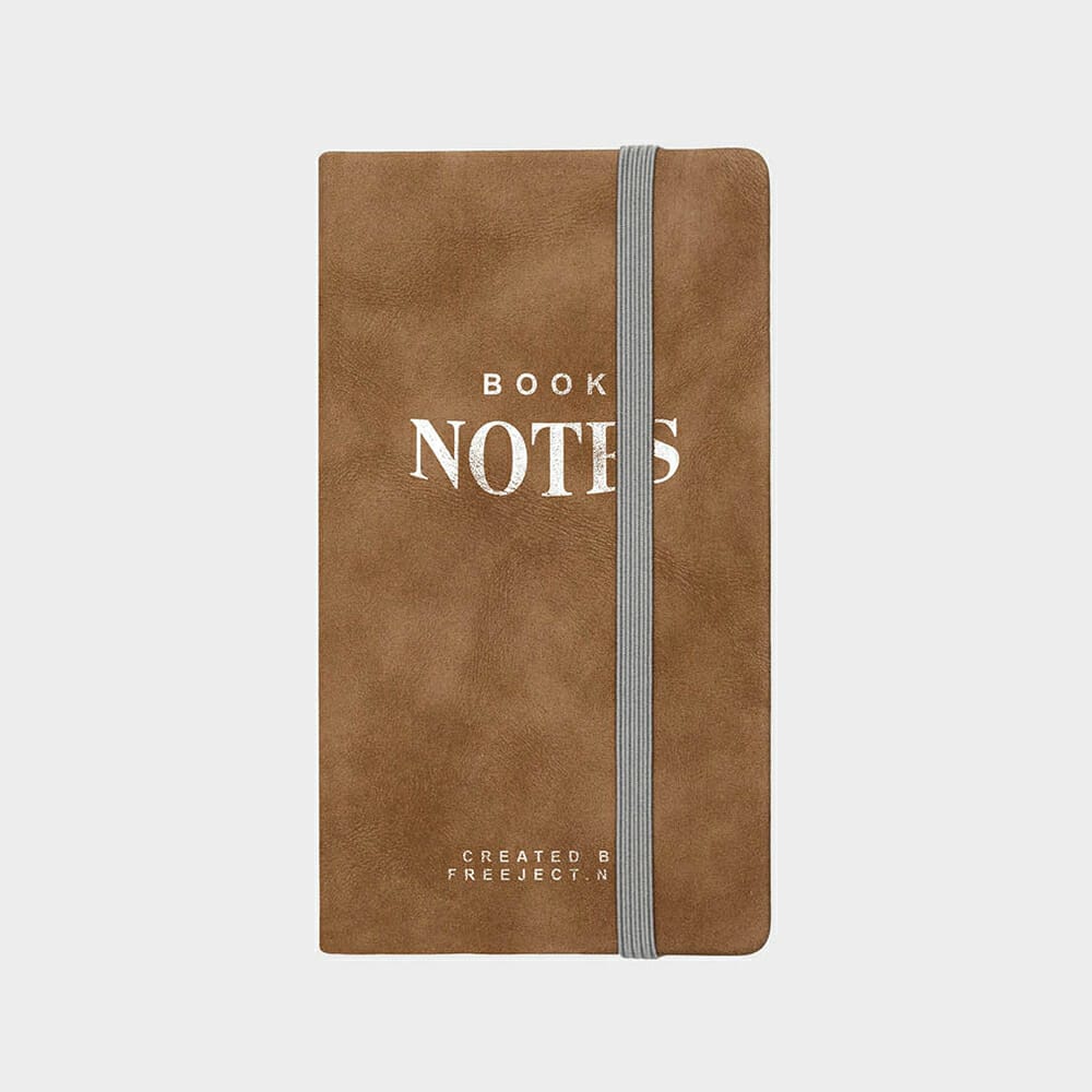 Brown Leather Note Book Hard Cover Mockup Design