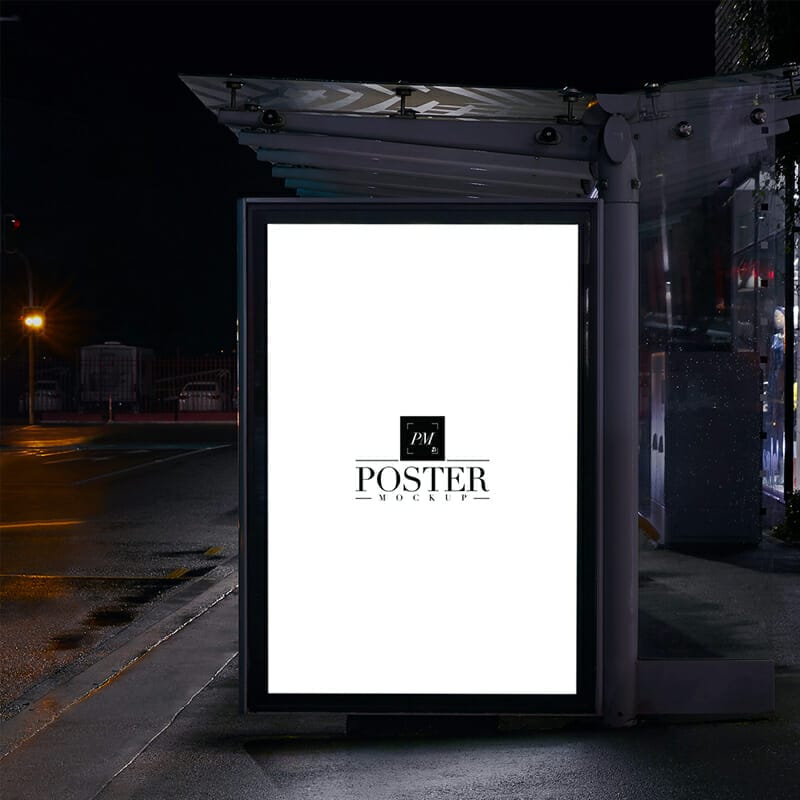 Bus Shelter PSD Poster Mockup