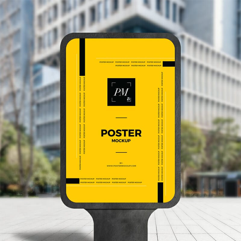 City Street Outdoor Advertisement Vertical Poster Mockup