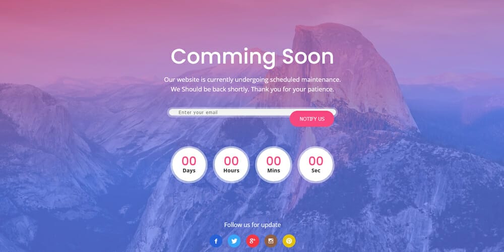 Free Under Construction Html Templates 27 Coming Soon V22