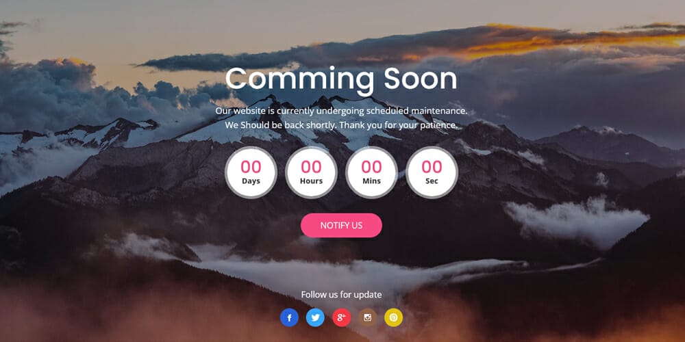 Free Under Construction Html Templates 26 Coming Soon V23