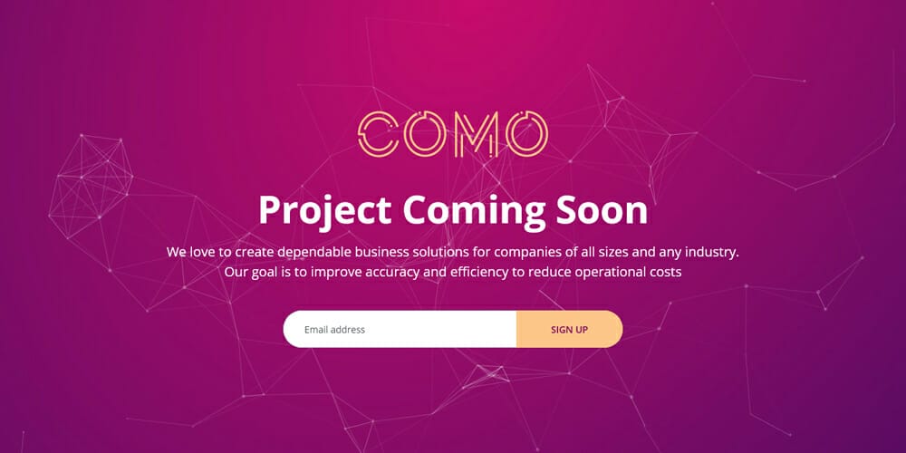 Como Coming Soon Page HTML Template