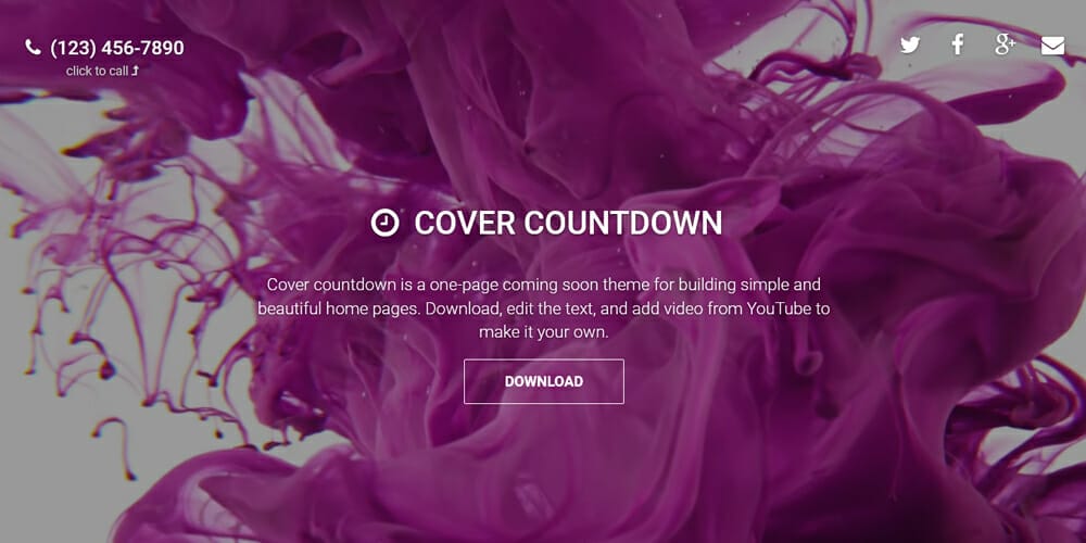 Cover Countdown HTML5 Bootstrap Template