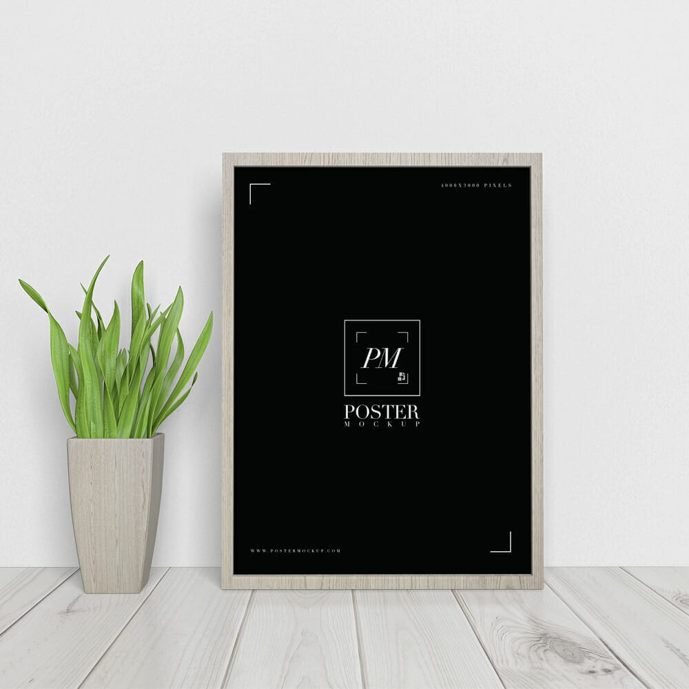 Elegant Interior Framed Poster Mockup PSD