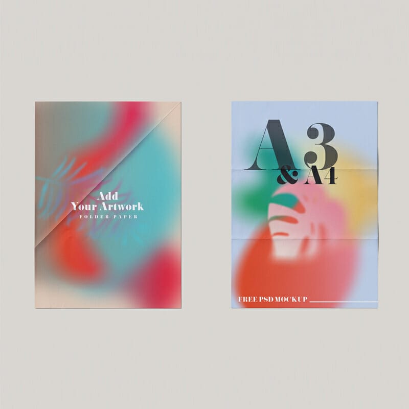 Folded Paper Flyers Free Mockup