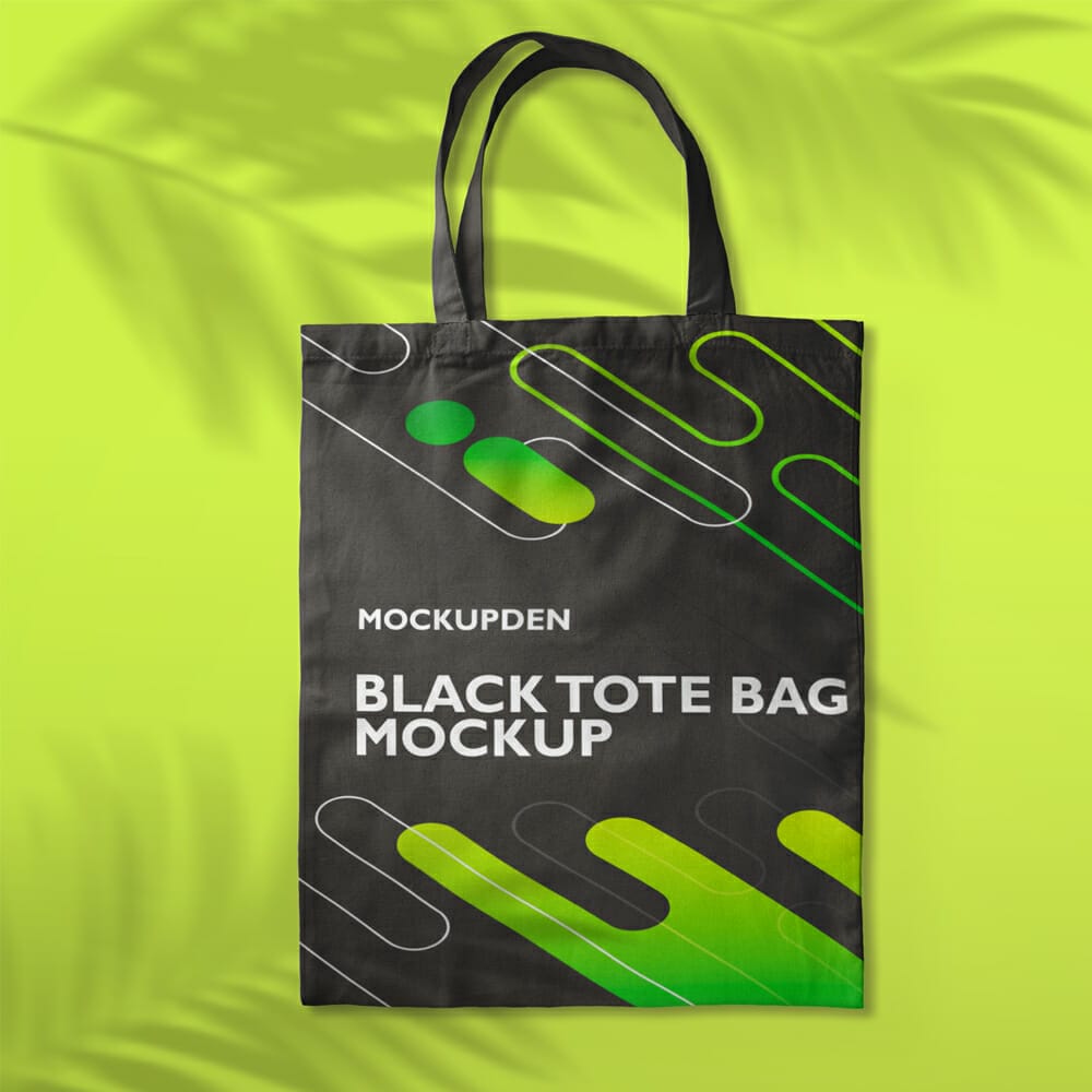 Black tote bag mockup psd online free