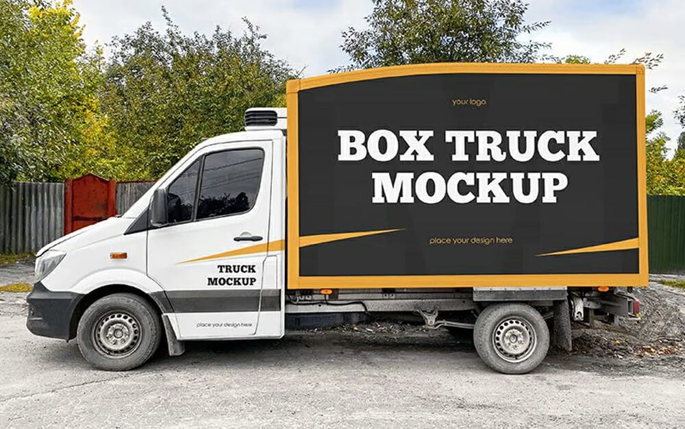 Free Box Truck Mockup